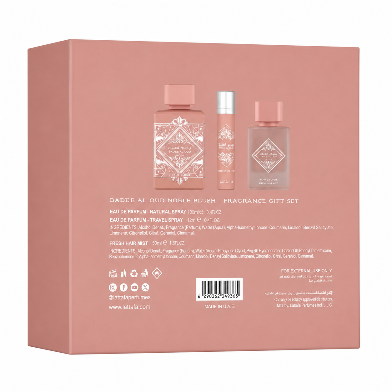 Coffret Badee Al Oud Noble Blush – 3 Pièces