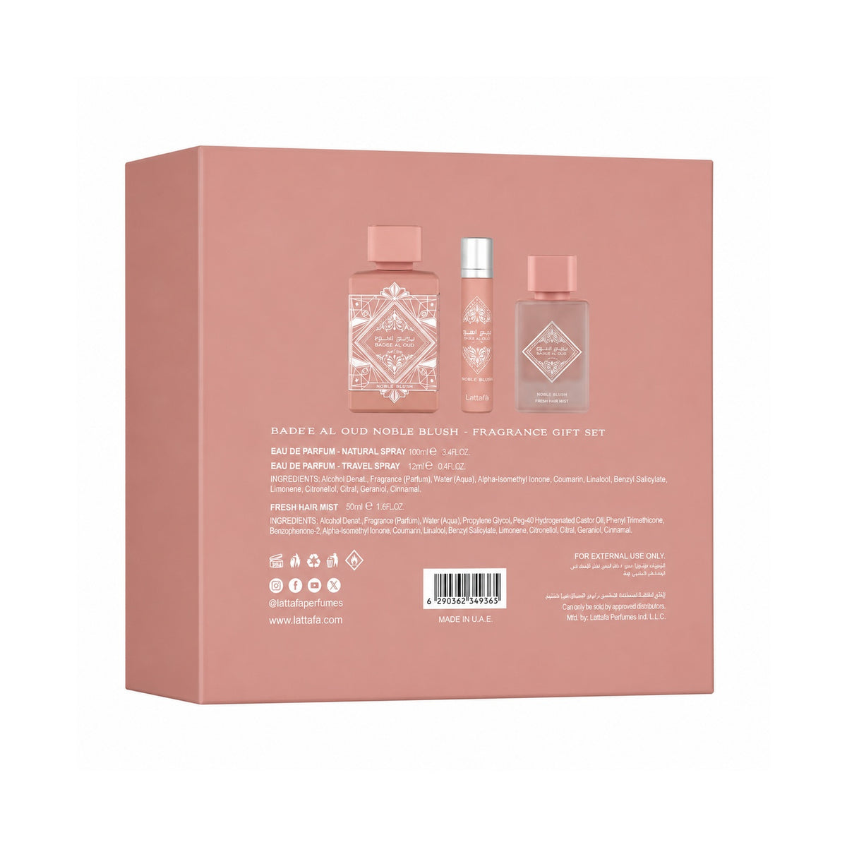 Coffret Badee Al Oud Noble Blush – 3 Pièces
