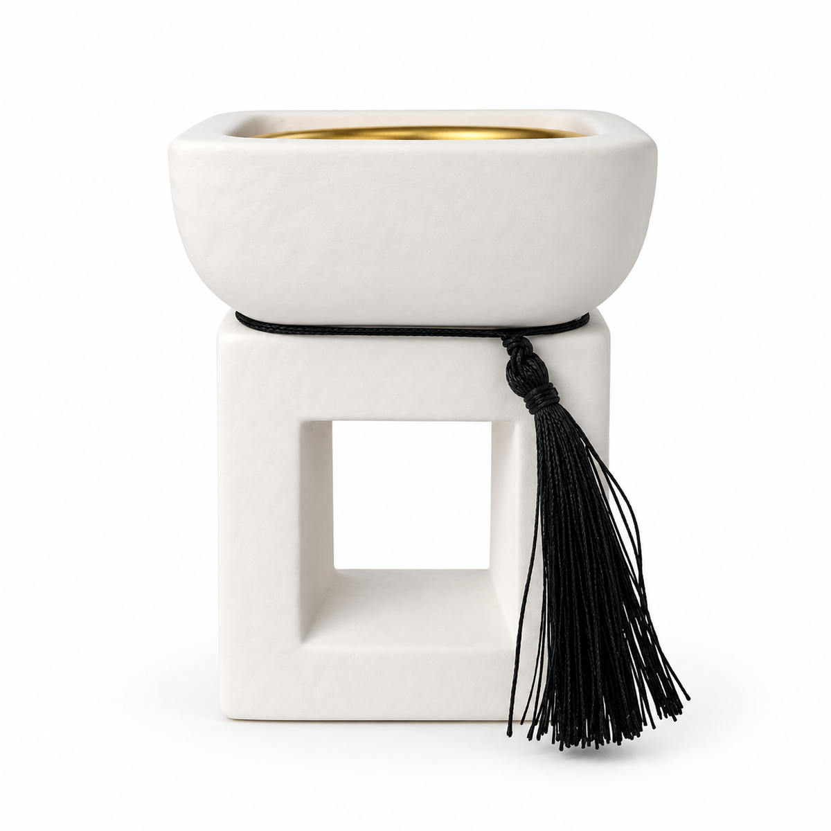 ENCENSOIR CERAMIQUE BLANC - FORME CARREE
