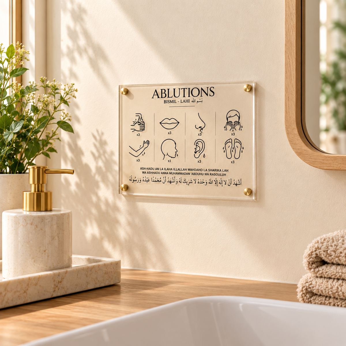 PLEXIS ABLUTION AVEC FIXATION DOUBLE FACE INCLUS
